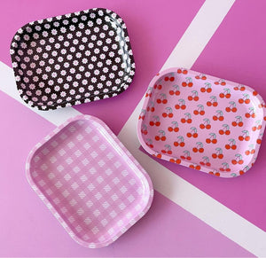 Gingham Rolling Tray