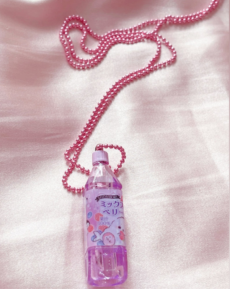 Grape Bottled Drink Kawaii Necklaces