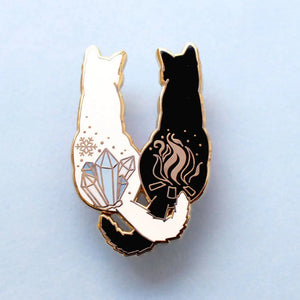Fire and Ice Cats Enamel Pin