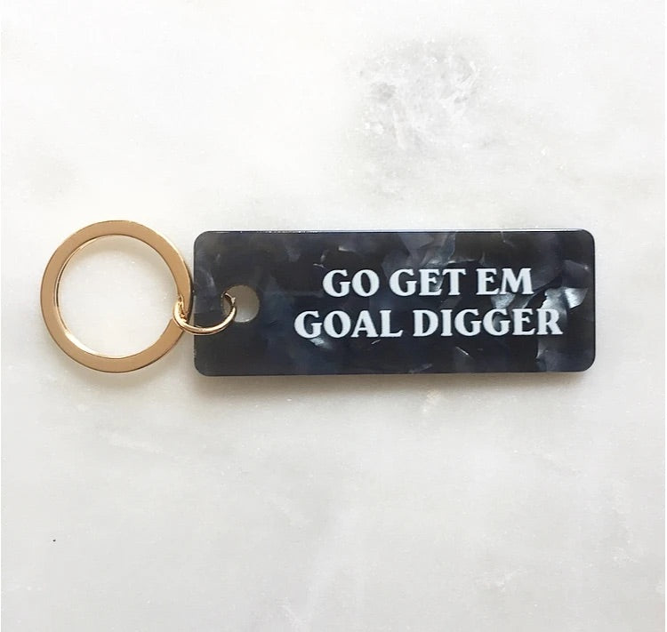 Go Get Em Goal Digger Acrylic Keychain