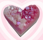 Rose Quartz Geode Heart Crystal Candle