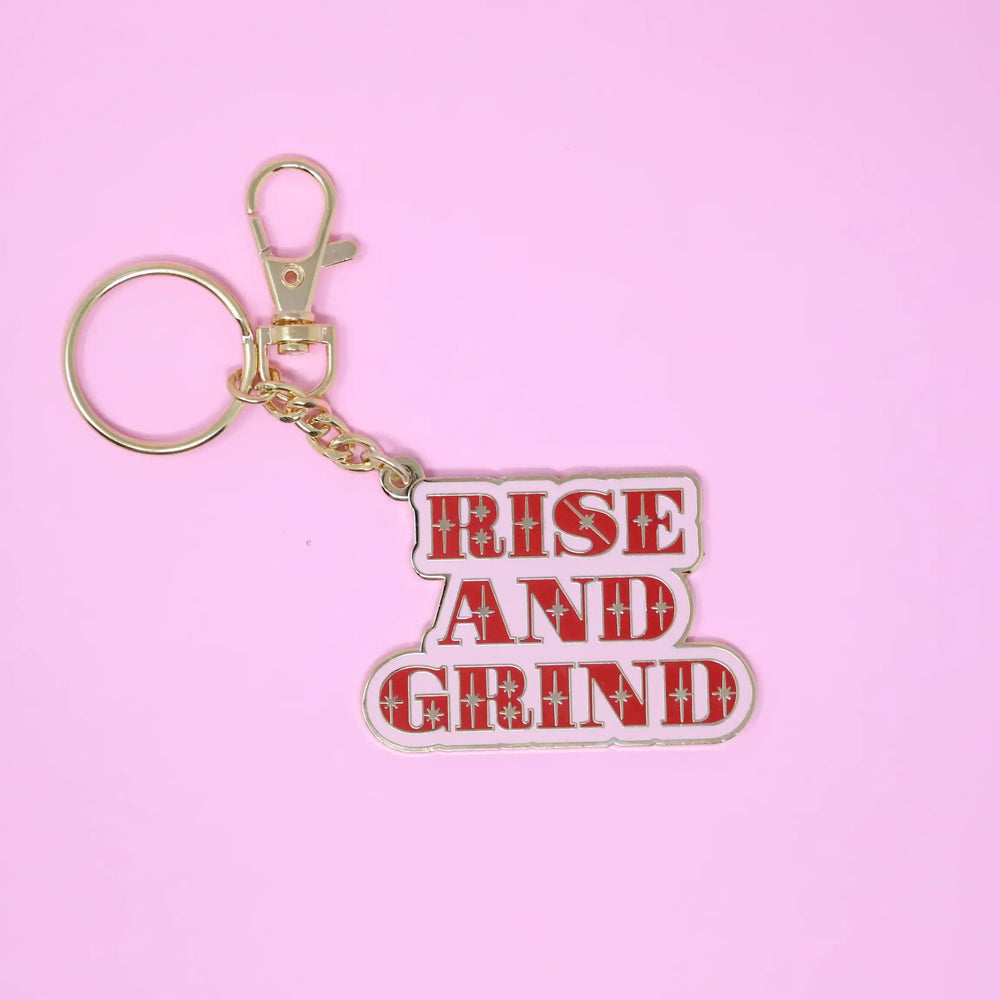 Rise and Grind Gold keychain
