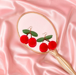 Cherry PomPom Earrings