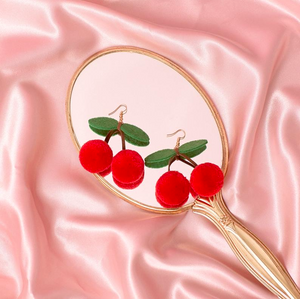
            
                Load image into Gallery viewer, Cherry PomPom Earrings
            
        