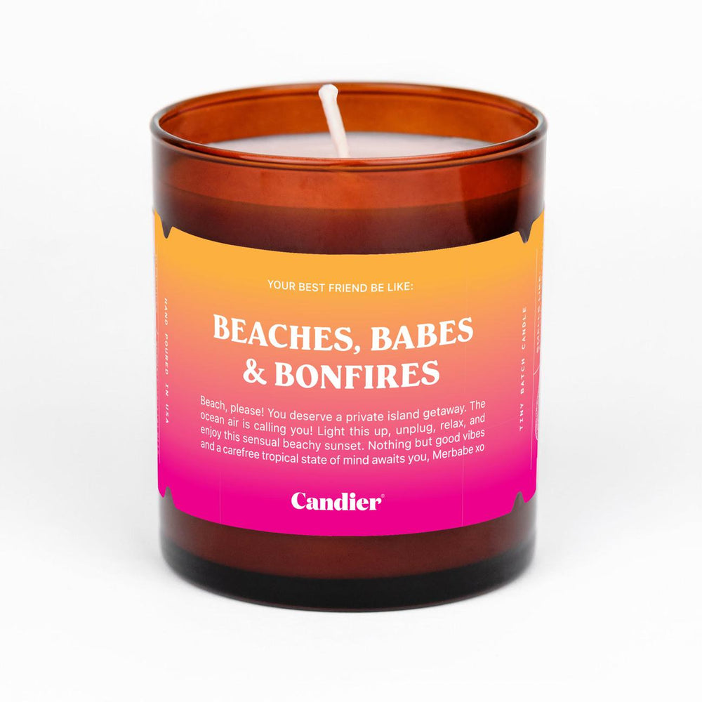 
            
                Load image into Gallery viewer, Beaches babes and bonfires candle 
            
        