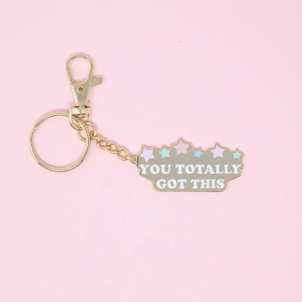 
            
                Load image into Gallery viewer, You Totally Got This Gold Enamel Keychain
            
        