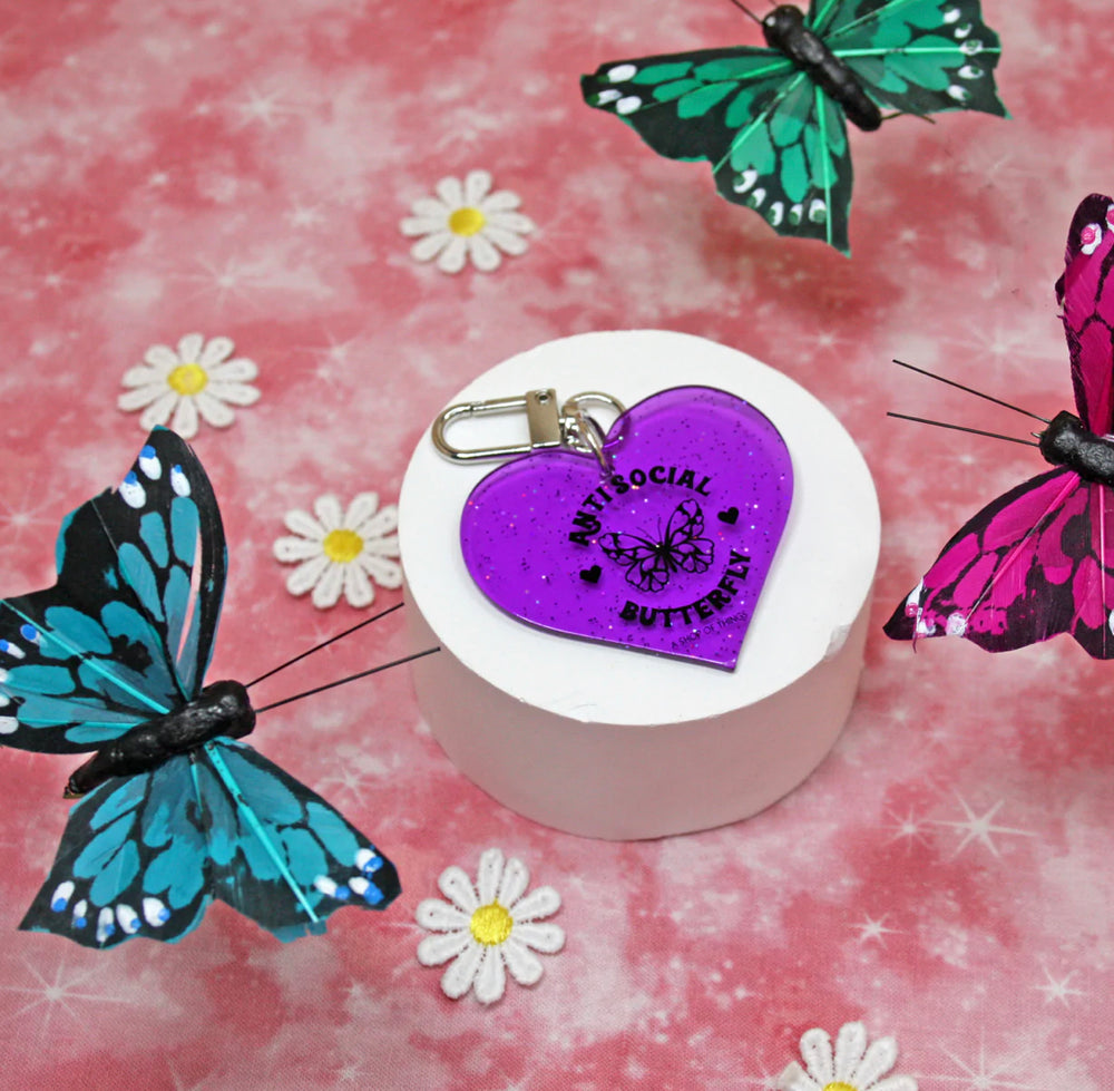 
            
                Load image into Gallery viewer, Antisocial Butterfly Keychain
            
        