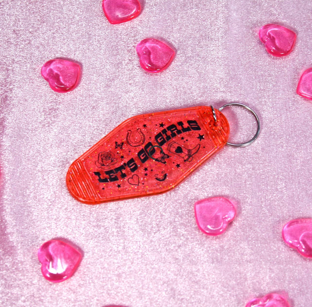 
            
                Load image into Gallery viewer, Let’s Go Girls Glitter Keychain
            
        