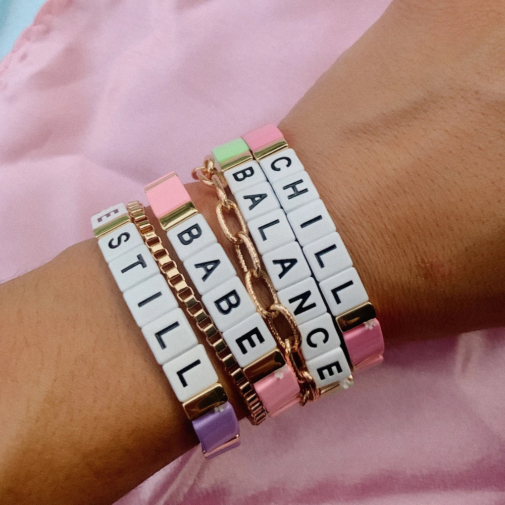 
            
                Load image into Gallery viewer, Babe Block Bracelet
            
        