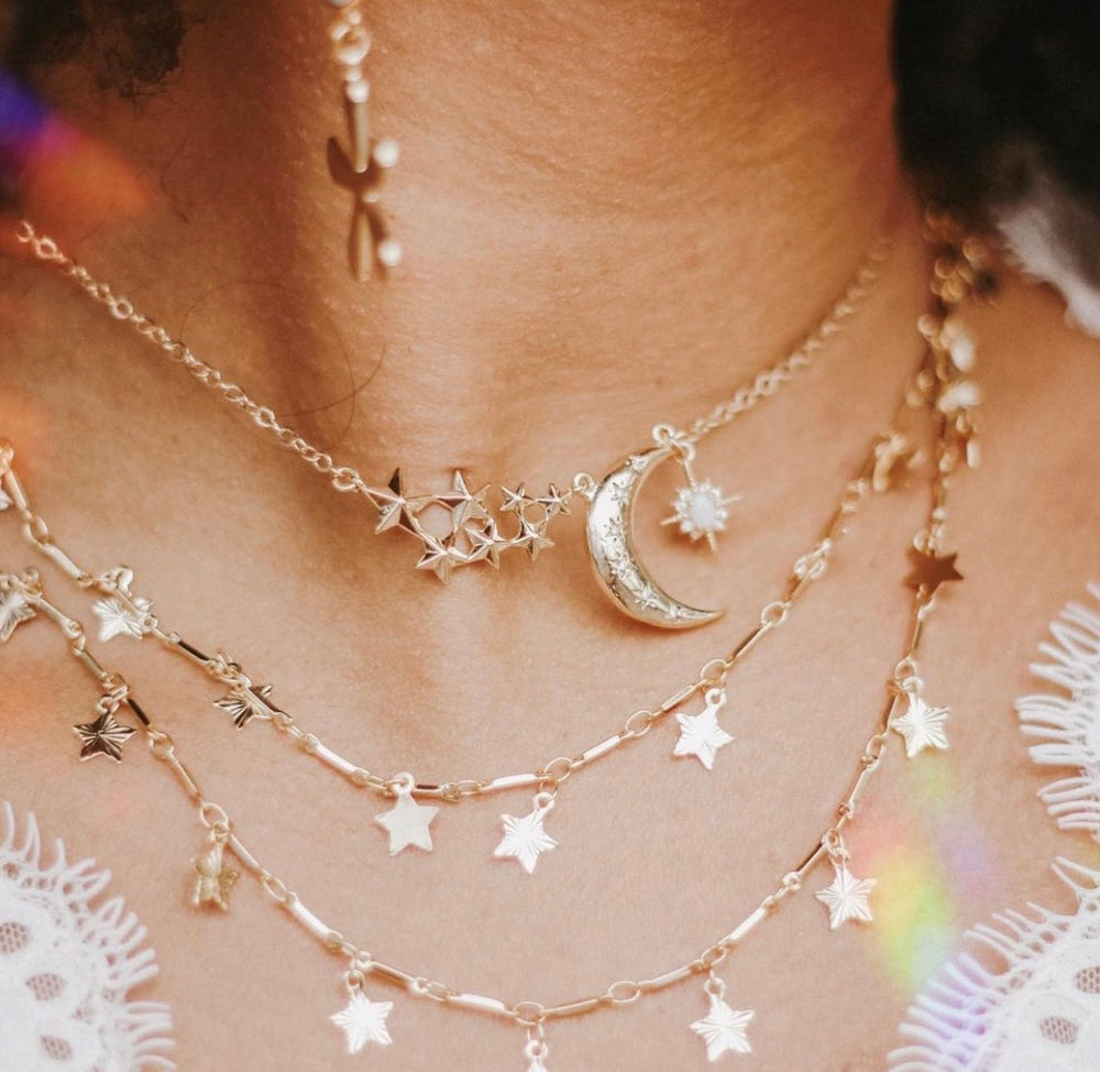 
            
                Load image into Gallery viewer, Roadtrippin’ in the Stars Choker and Necklace
            
        