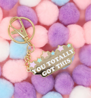 
            
                Load image into Gallery viewer, You Totally Got This Gold Enamel Keychain
            
        
