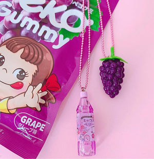 Grape Bottled Drink Kawaii Necklaces