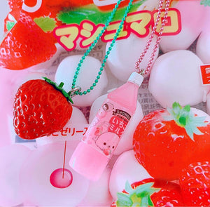 Strawberry Bottled Drink Necklace