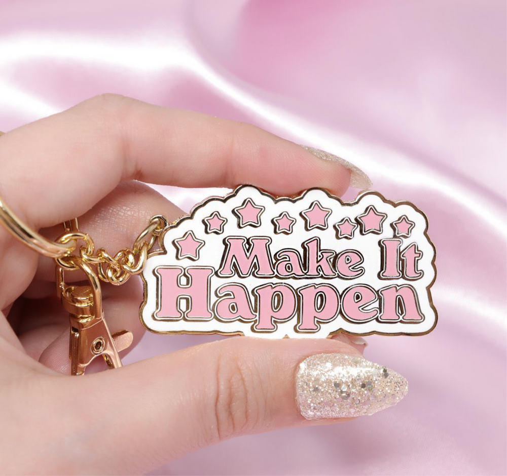 
            
                Load image into Gallery viewer, make it happen gold keychain
            
        